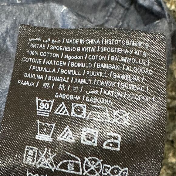 Guess Button Up Shirt Mens Size M Blue All Over Print Slim Fit 100% Cotton - Picture 5 of 9